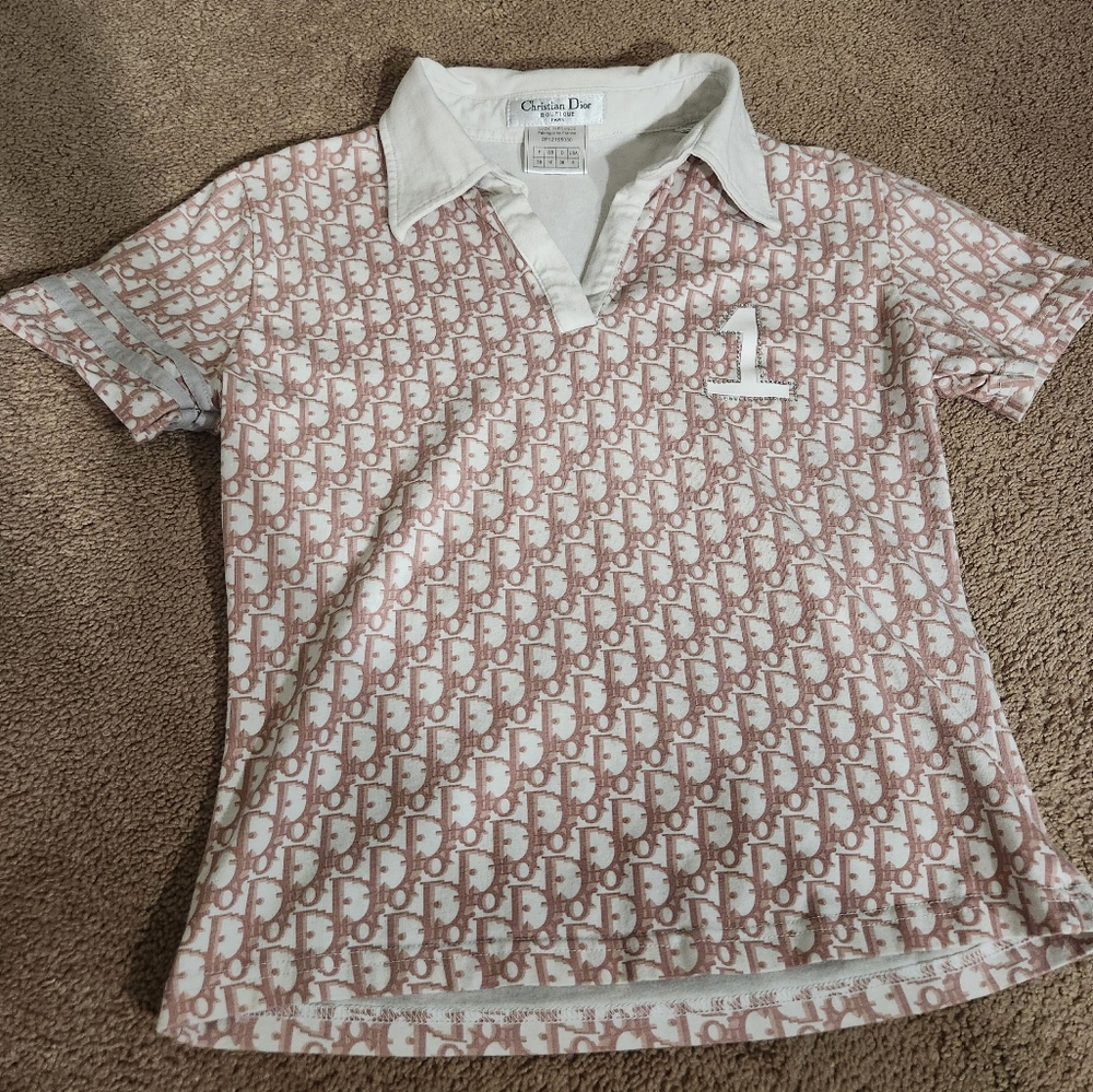 Christian Dior Y2K Pink Trotter Polo Shirt